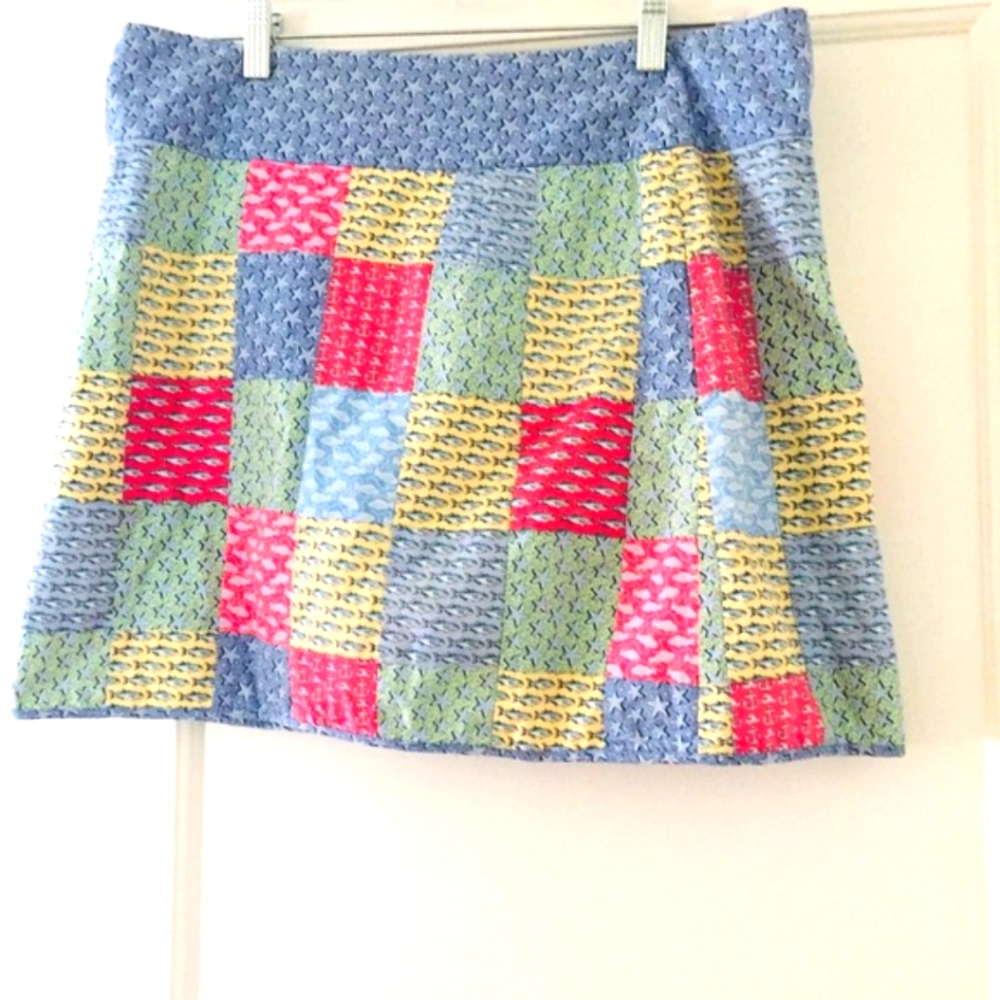 VINEYARD VINES by Shep & Ian Patchwork Mini Skirt Size 10 - 100% Cotton - Picture 8 of 14